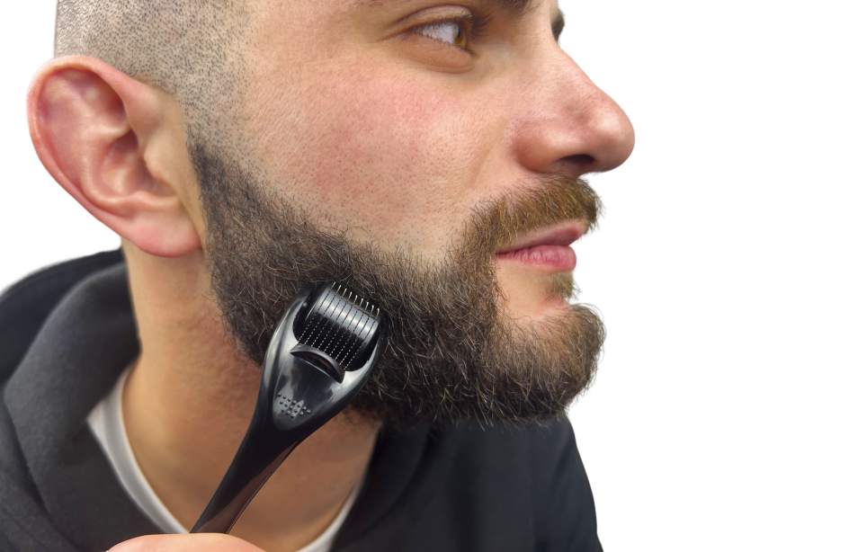 The beard derma roller part of the beard growth kit