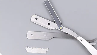 the folding razor blade gives you a clkean shave without razor burns and razor arsh