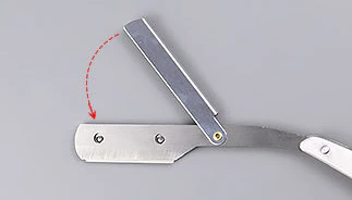 the folding razor blade gives you a clkean shave without razor burns and razor arsh